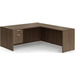 CLALD2041- Classic L-Shape Desk 71" W x 30" D with 42" Return and Box/File Pedestal- Modern Walnut