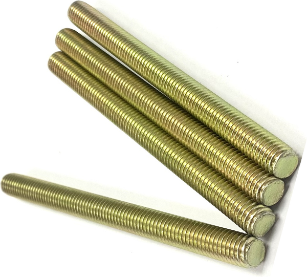 1 1/2" - 6 X 12" FULLY THREADED STRAIGHT ROD SAE J429 GR 8 ZINC TRIVALENT YELLOW