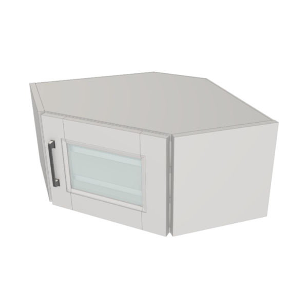 Vail Pure White Box Glass Door Angle Wall Kit - 24”x 12” X 12” - Finished Interior
