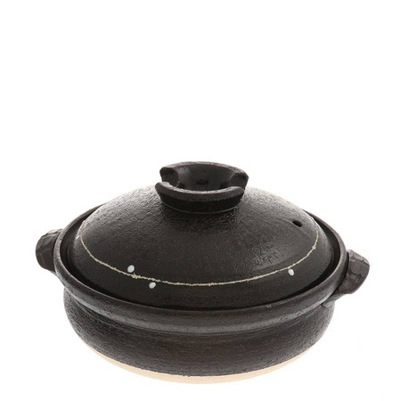 Donabe Casserole Black & White Dots 8-Go
