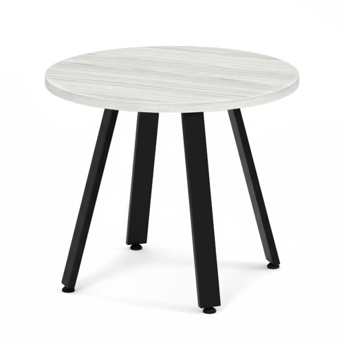 Signature Round Meeting Table 36" - Silver Birch with Black Metal Legs