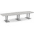 12' Classic Boat Shape Conference Table with Palmer Base - Silver Birch Top, Silver Brushed Base