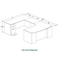 Classic Plus U-Shape Bowfront Executive Workstation 107" x 71" Left Hand - Espresso