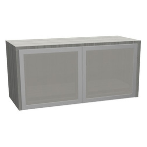 CLAHU4002 - Wall Mounted Hutch w/Silver Glass Doors - Silver Birch