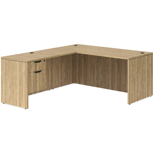 CLALD1041- Classic L-Shape Desk 71" W x 30" D with 47" Return and Box/File Pedestal- Aspen
