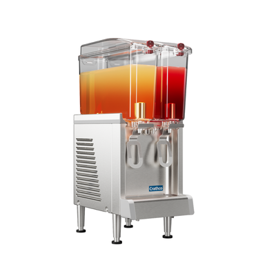 Crathco CS-2E-16 (2) 2.4 Gallon Clear Plastic Bowls Agitator Model Electric Crathco Simplicity Bubbler Mini-Twin Pre-Mix Cold Beverage Dispenser