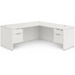 CLALD1035- Classic L-Shape Desk 60" W x 30" D with 47" Return and 2 Box/File Pedestals- White