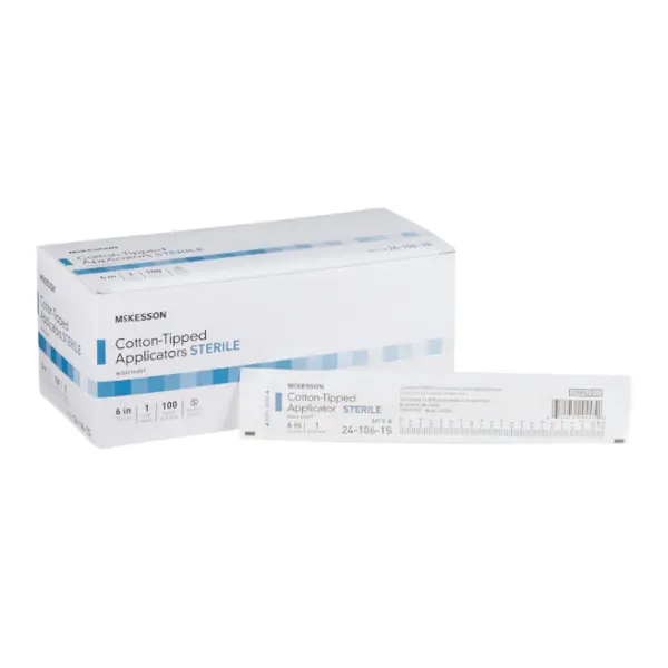 McKess Swabstick Cotton Tip 6"Wood Shaft 1/pk 24-106-1S