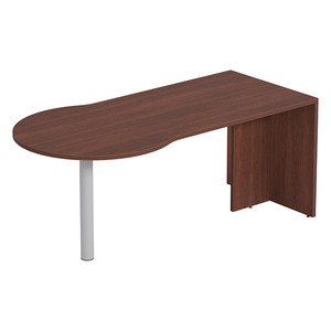 PL106 CONFERENCE BULLET DESK w/POST -  Cherry & Silver