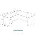 CLALD1041- Classic L-Shape Desk 71" W x 30" D with 47" Return and Box/File Pedestal- Cherry