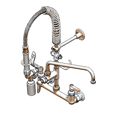 T&S Brass MPY-8WLN-12-4C Easyinstall Mini Pre-Rinse Units Wall Mount