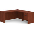 Classic L-Shape Workstation 66" x 66" with Right Hand Return and Box/File Pedestal - Cherry