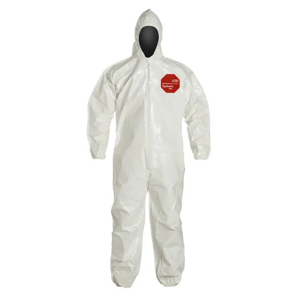 Coveralls - X-Large - Tychem 4000 - White - Hooded