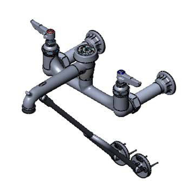 T&S Brass B-0655-POL Service Sink Faucet 8" Centers-Adjustable from 7-3/4" to 8-1/4"