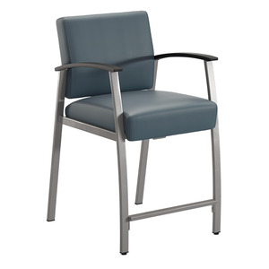 CHK32601 VITALITY MEDICAL STOOL - Slate Blue, Silver Frame