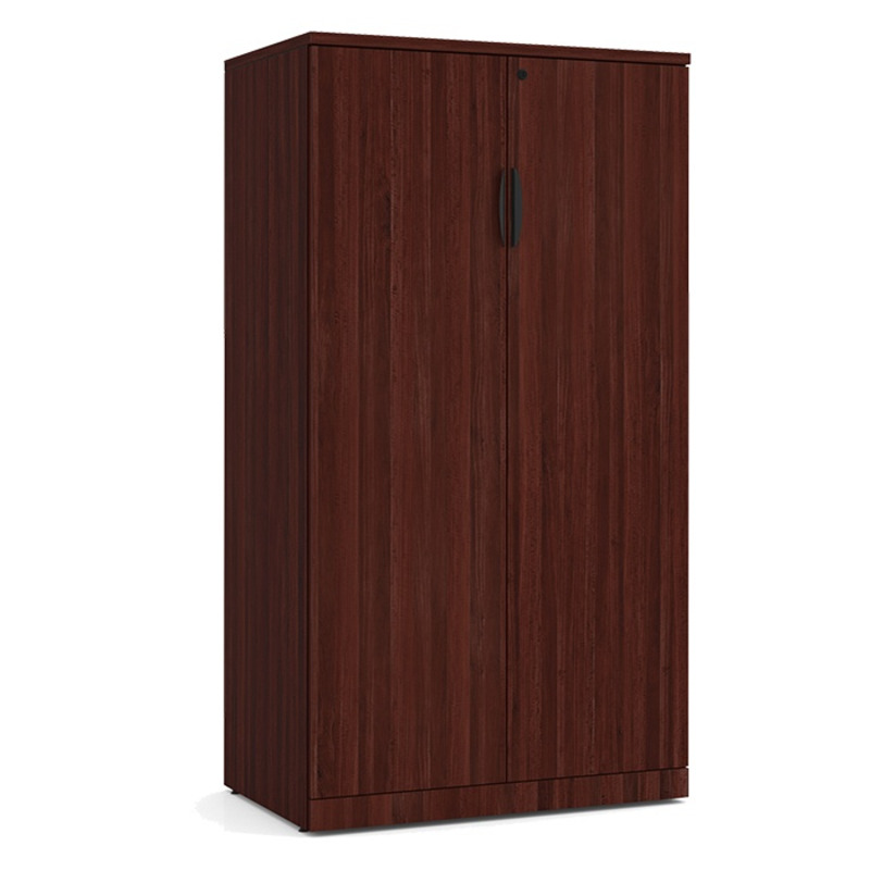 PL151 TWO DOOR 65"H STORAGE CABINET- Mahogany