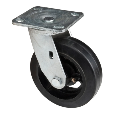 Mold-On Rubber Caster - Swivel - 6" Wheel