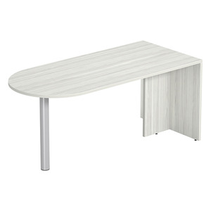 PL131 BULLET DESK w/POST - Silver Birch & Silver