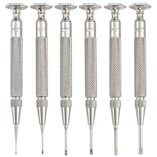 STARRETT S555Z-6 Jewellers' Screw Drivers, Set Of 6