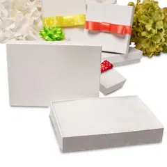 #53 5-1/4 X 3-3/4 X 7/8 WHITE NECKLACE JEWELRY BOX WITH COTTON, 100/CS JB531W