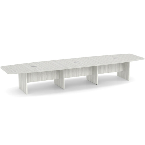 Classic Boat-Shape Conference Table 16 Ft - Silver Birch
