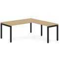 Elements L-Shape Desk 78" x 72" x 36"D - Aspen with Black Legs