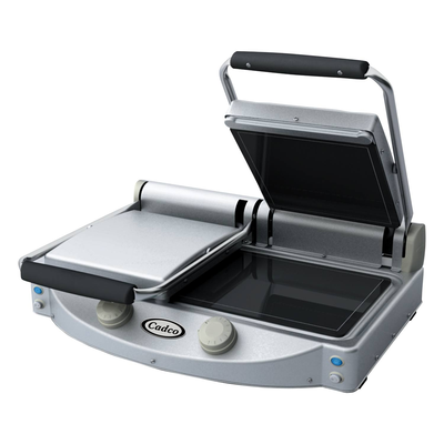 Cadco CPG-20F Double Clamshell Grill Black Glass-Ceramic Grill Surface