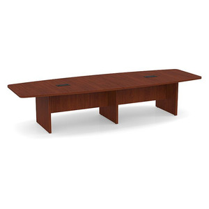 12ft Boat Shape, slab base Conference Table: CHERRY 