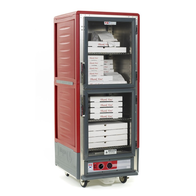 Metro C539-HLDC-S C5 3 Series Insulated Holding Cabinet, Full Height, Dutch Clear Doors, 4 Adjustable Wire Shelves, 120V, 60Hz, 1440W, Red