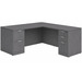 CLALD1044- Classic L-Shape Desk 71" W x 30" D with 47" Return and 2 Full Pedestals- Coastal Gray