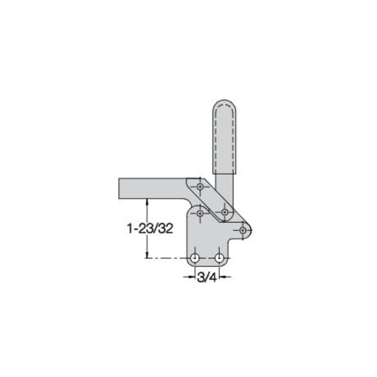 Carr Lane CL-202-TC High Arm Toggle Clamp, Open Arm, Straight Base -Steel (625lbs)