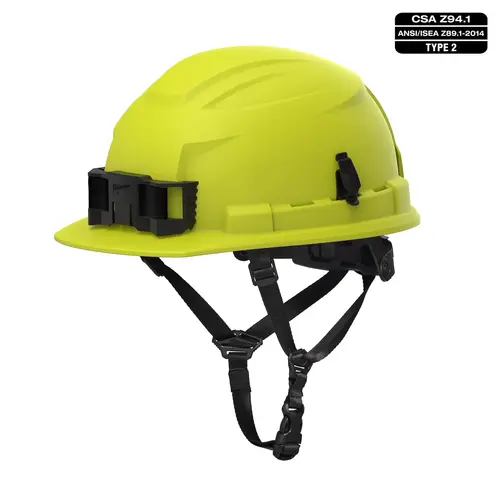 MILWAUKEE 48-73-1537 - BOLT™ CSA/ANSI Type 2 High Visibility Green Front Brim Non-Vented Safety Helmet w/4PT Chinstrap - Class E - High Visibility