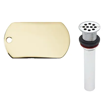 PRODRAIN-PBPVD: Polished Brass PO Plug Open Grid No Overflow PO Plug (PVD)