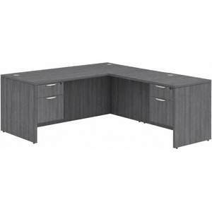 CLALD2047- Classic L-Shape Desk 71" W x 36" D with 42" Return and 2 Box/File Pedestals- Coastal Gray