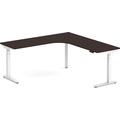 Enhance Electric Height-Adjustable L-Shape Desk with Right Radiused Corner 72" X 72" - Espresso with White Base