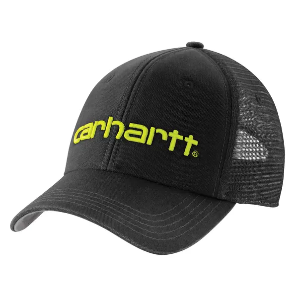 CARHARTT 101195 - Canvas Mesh-Back Logo Graphic Cap - Black/Asphalt