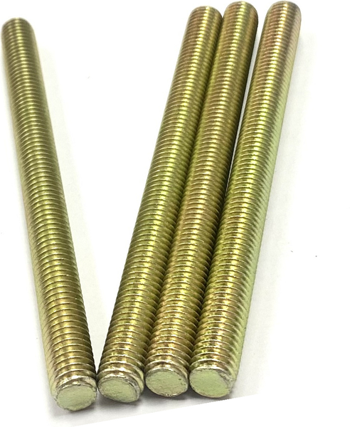 5/16" - 24 X 3" FULLY THREADED STRAIGHT ROD SAE J429 GR 8 ZINC TRIVALENT YELLOW