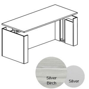 PLTHATEP30MOD72 Deluxe Electric Height AdjusTable- Laminate Desk 72"- SILVER BIRCH AND SILVER