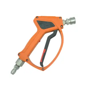 MTM Hydro SGS28 Orange Spray Gun, 4000 PSI, 12 GPM, Live Swivel, SS PRIMA Fittings Installed