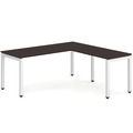 Elements L-Shape Desk 66" x 60" x 30"D - Espresso with White Legs