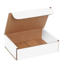 7.5 X 5.5 X 2" WHITE CORRUGATED MAILERS, ECT32B, 50/BD  M752