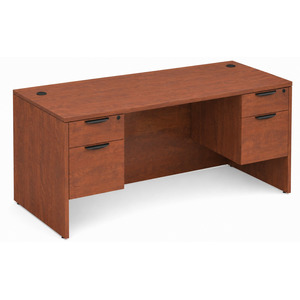 CLASD1031- Classic Desk 71" W x 36" D with Two Hanging Pedestals- Cherry