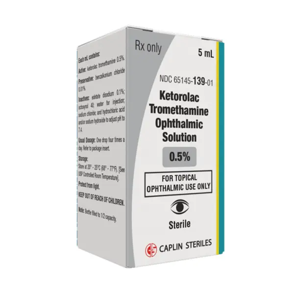 Ketorolac 0.5% 5mL Caplin NDC 65145013901