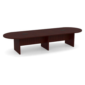 12ft Racetrack, slab base Conference Table: MAHOGANY 