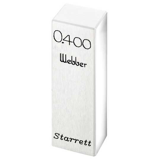 STARRETT RY .400 AA Rect. Ceramic Gage Block - .400 In., Grade AA