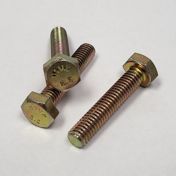M6 - 1 X 30MM ISO 4017 FT HEX HEAD CAP SCREW 8.8 ZINC YELLOW