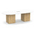 8' Classic Racetrack Conference Table with Cube Base - White Top, Aspen Base