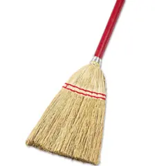 39" LOBBY BROOM, CORN FIBER BRISTLES WITH WOOD HANDLE