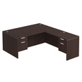 Classic L-Shape Desk 83" X 71" with 2 Box/File Pedestals - Espresso