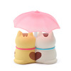 Figurine Cat Couple in the Rain